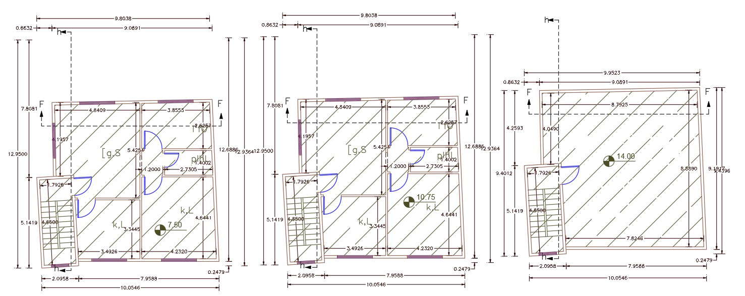 10mtr X 10mtr 2 Bedroom House Plan Cad Drawing Dwg File 3888