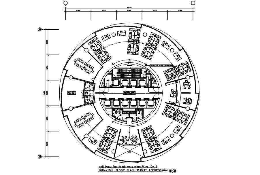 10th-19th floor plan of public address in detail AutoCAD drawing, dwg ...