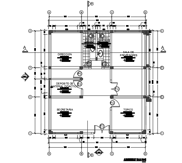 10x10m administrative office plan cad drawing is given in this file ...