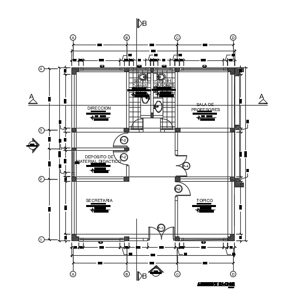 10x10m college building admin office room plan - Cadbull