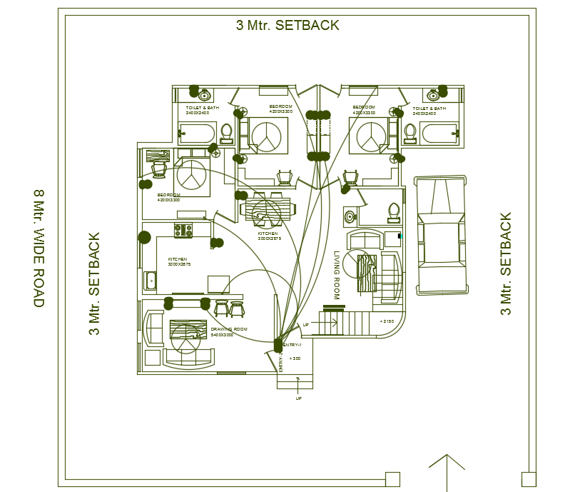 X M House Plan Ground Floor Switch Point Location Electrical Drawing