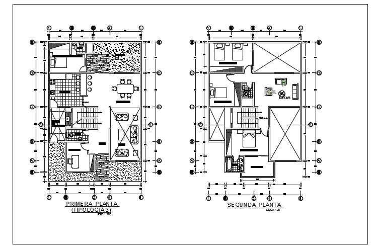 10x14m two story house plan AutoCAD drawing is given in this file - Cadbull