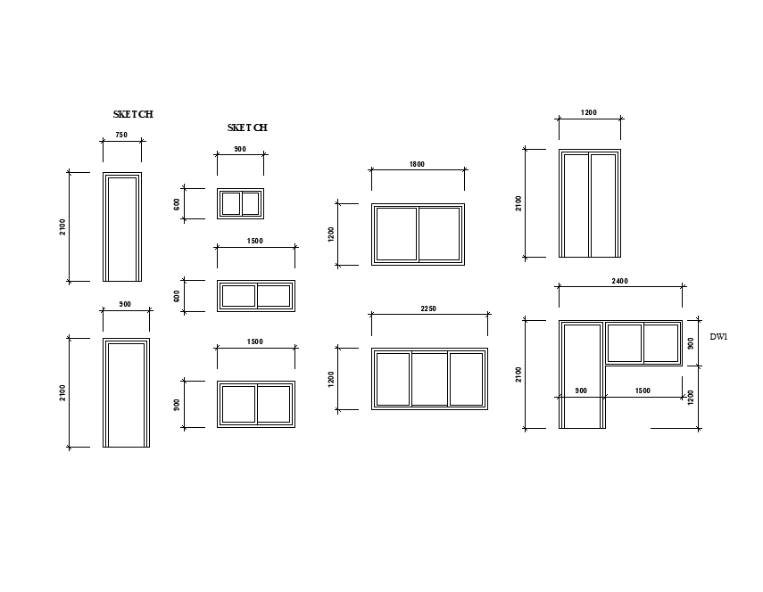 10x15m house plan of doors & windows details are given in this Autocad ...