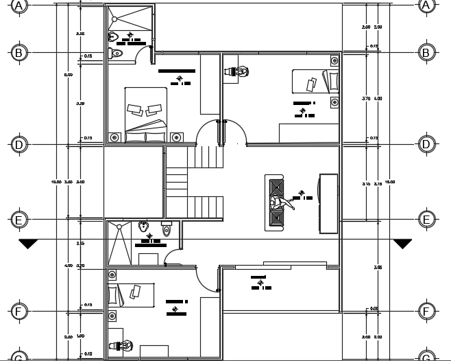 10x15m Residential First Floor House Plan Cad Drawing Cadbull