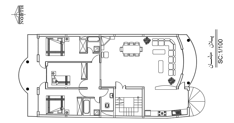 10x15m Three Story First Floor House Plan Autocad Drawing Is Given Cadbull