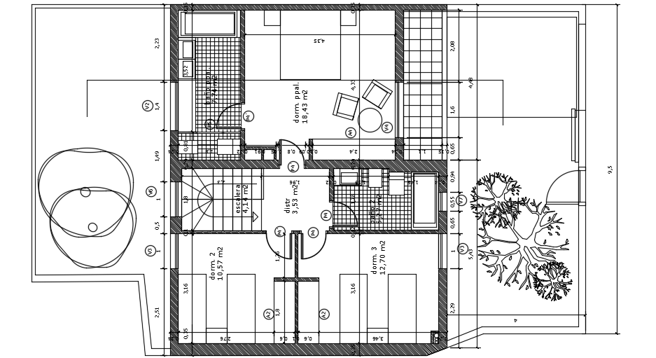 10x16m Villa First Floor House Plan Autocad Model Is Given In This File 