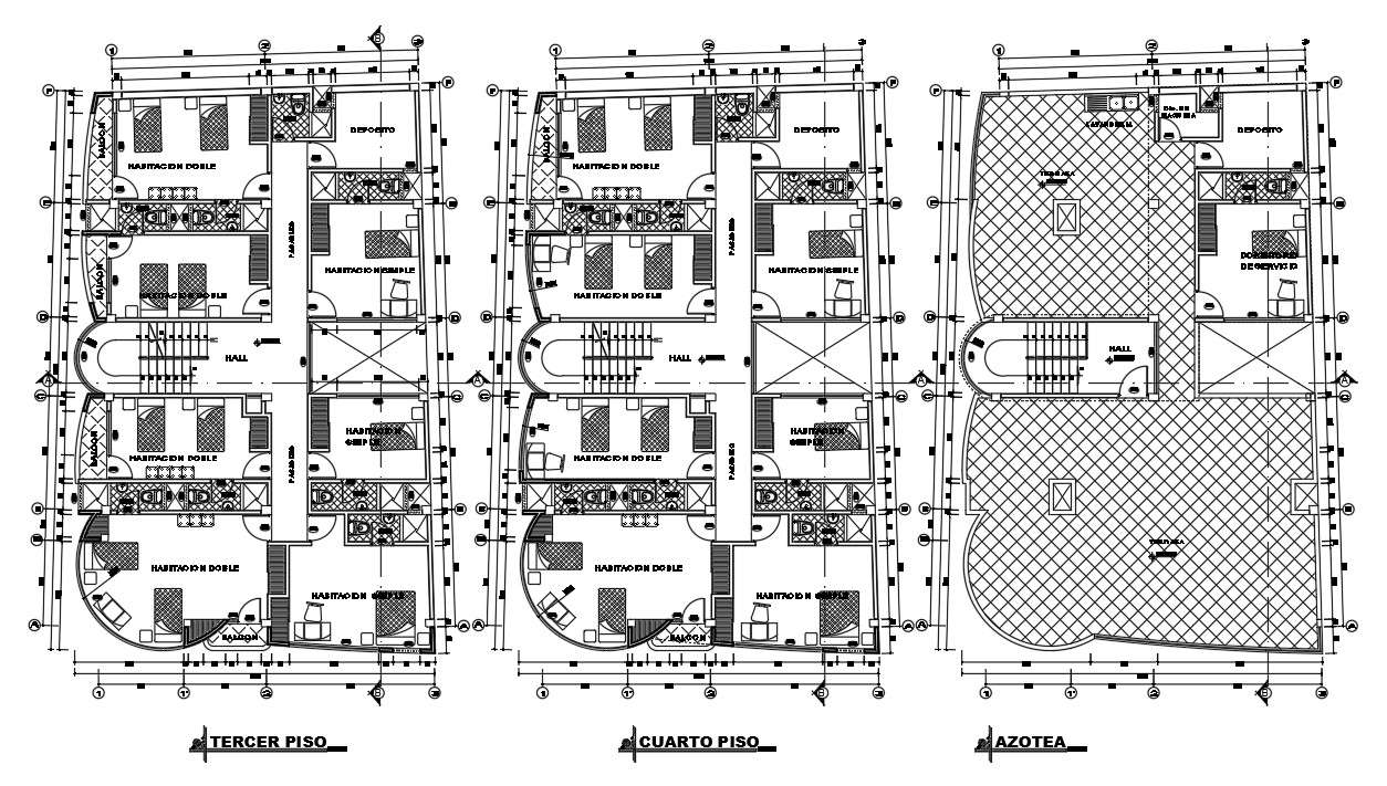 10x18m hotel plan is given in this Autocad drawing file.Download now ...