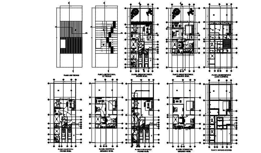 10x27m house plan is given in this Autocad drawing model. Download the ...