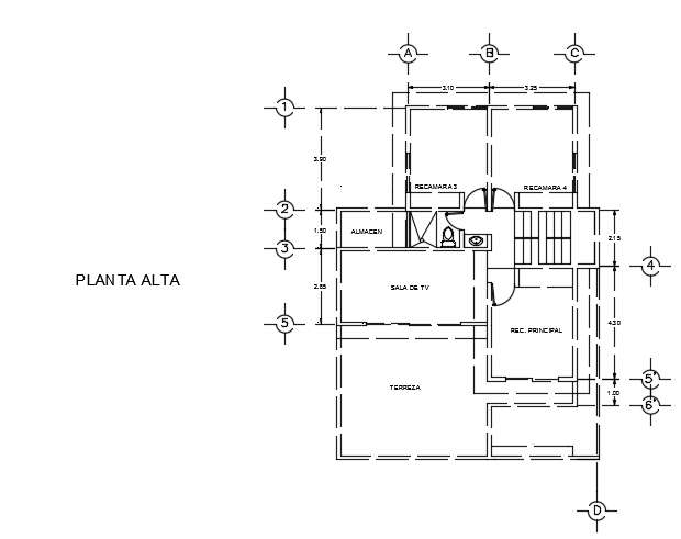 10x6m architecture first floor residential house plan 2D drawing - Cadbull