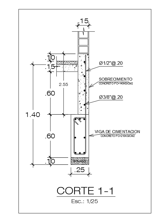 10x7m commercial shop of column section drawing is given in this ...