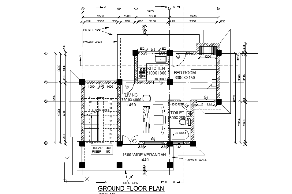 10x7m house plan is given in this 2D AutoCAD DWG drawing file.Download ...