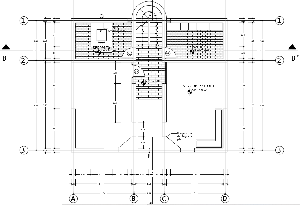 10x8m Architecture First Floor Residential Plan 2d Drawing Cadbull