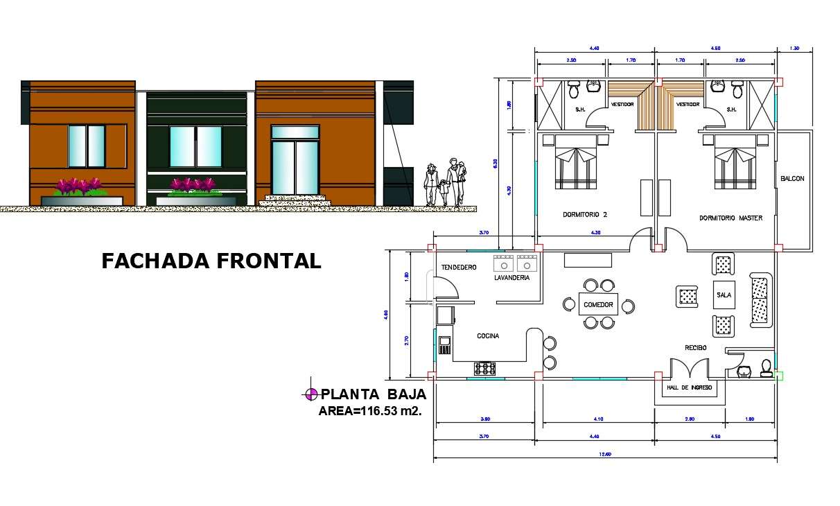 3 Level House Plans Project [DWG]