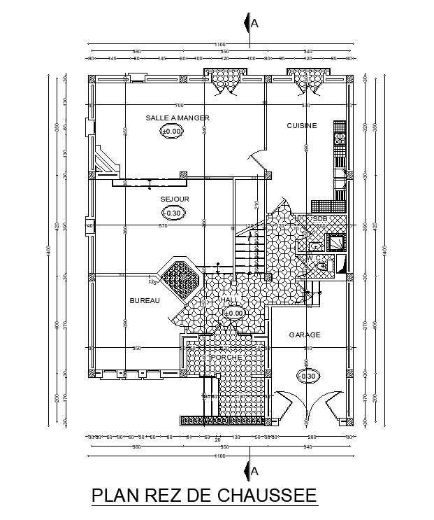 11x14m Ground Floor Villa Plan Is Given In This Autocad Drawing Modeldownload Now Cadbull