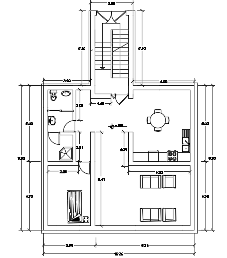 11x15m architecture first floor house plan 2d AutoCAD DWG drawing - Cadbull