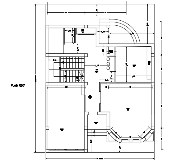 11x15m Architecture Ground Floor House Plan 2d Autocad Drawing Cadbull