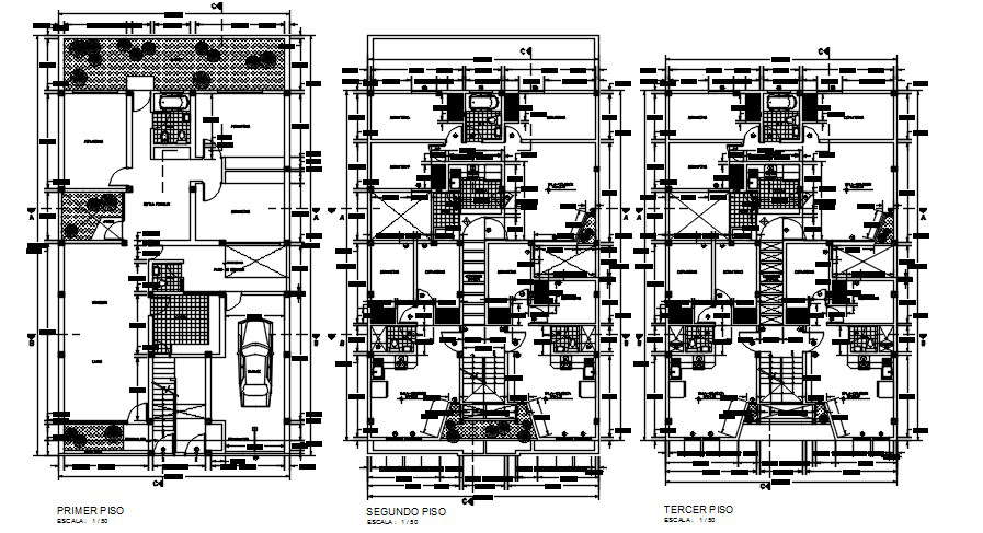 11x20 residential building plan is given in this Autocad drawing file ...