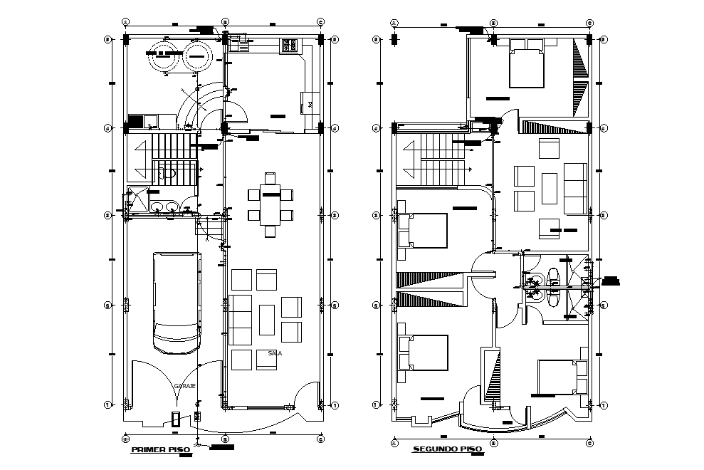 120 Square Meter House Layout Plan Autocad Drawing Dwg File Cadbull