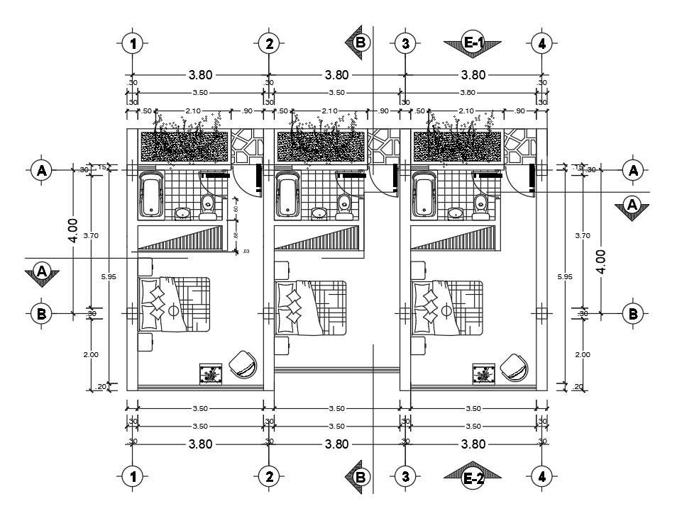 12X6 Meter Bedrooms Plan AutoCAD Drawing Download DWG File Cadbull