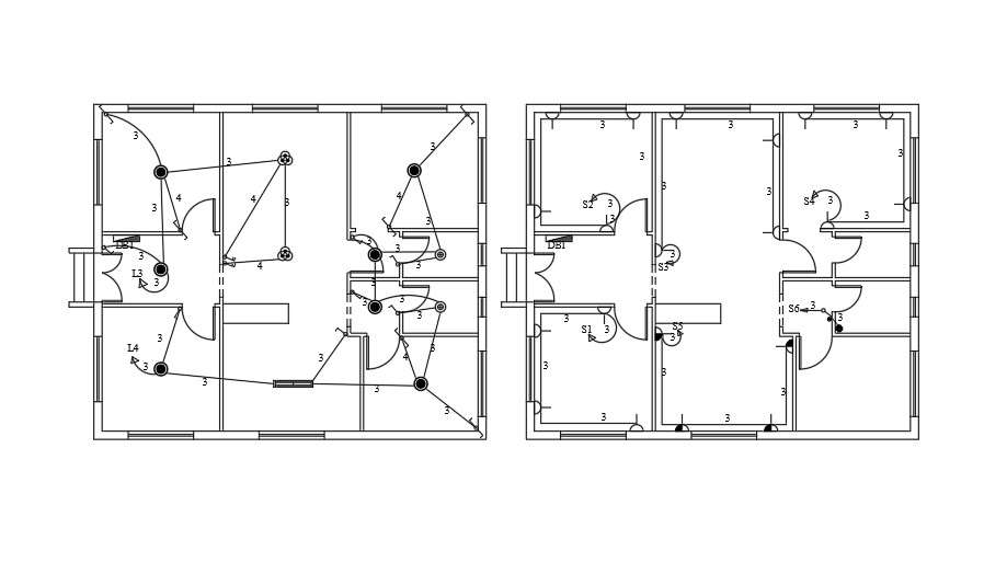 12x10m house plan of the electrical drawing - Cadbull