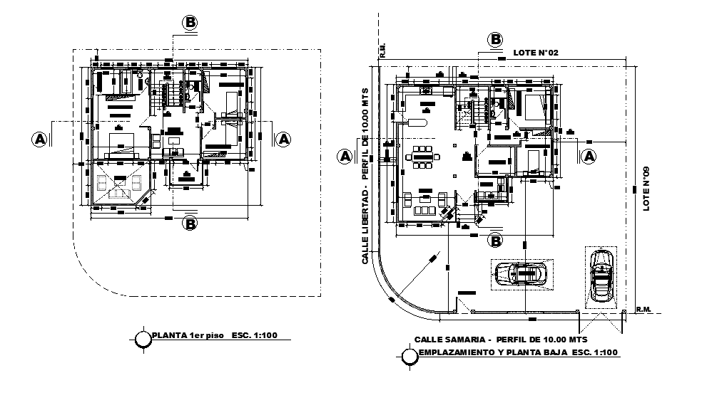 12x12m house plan is given in this Autocad drawing file. Download now ...