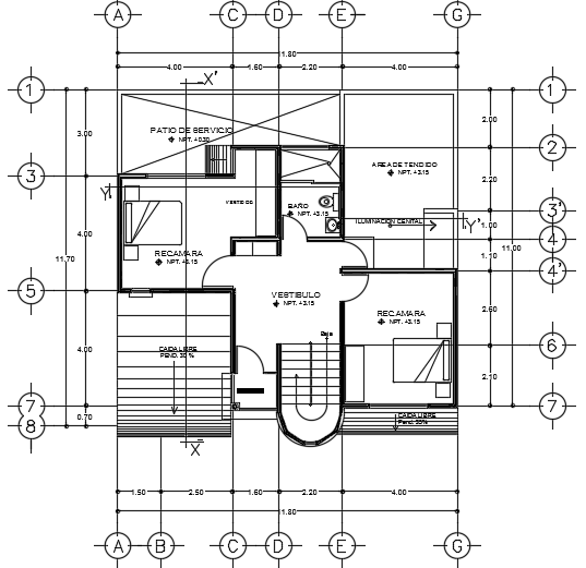 12x13m architecture 3bhk first floor house plan AutoCAD drawing is ...