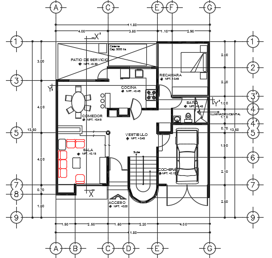 12x13m architecture 3bhk house plan AutoCAD drawing is given - Cadbull