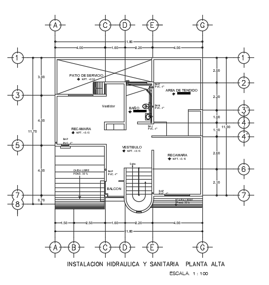 12x14m house plan first floor sanitary layout 2d drawing - Cadbull