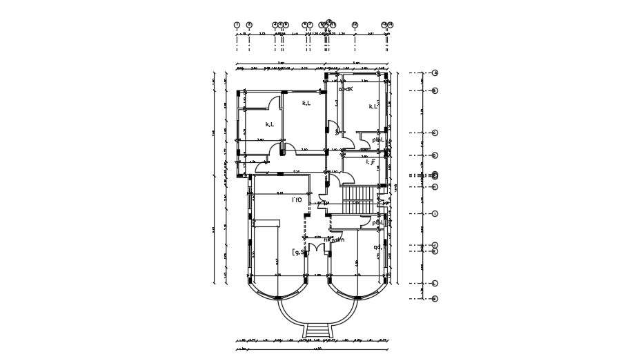 12x19m First Floor Residential House Plan Autocad Drawing Cadbull