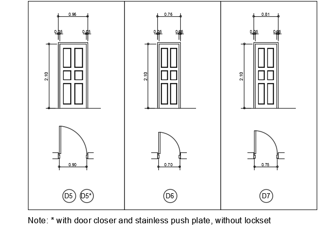 12x20m house building door closer and stainless push plate without ...