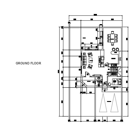 12x20m residential house plan AutoCAD drawing - Cadbull