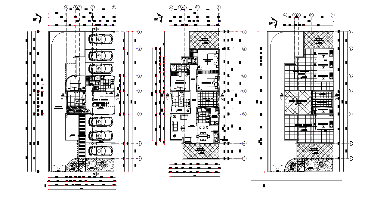 12x25m Apartment Building Plan Is Given In This Autocad Drawing File Download Now Cadbull