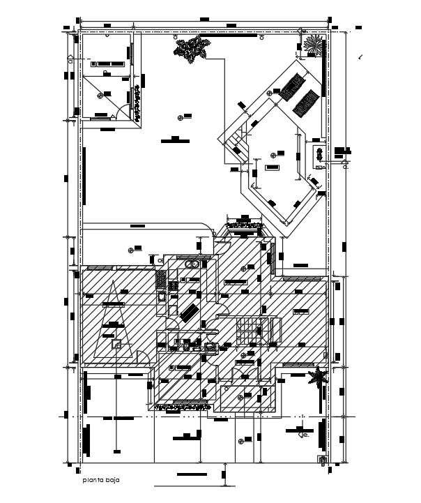 12x28m Ground Floor Villa Plan Is Given In This Autocad Drawing Filedownload Now Cadbull