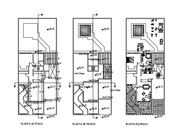 12x30m house plan CAD drawing is given in this file - Cadbull