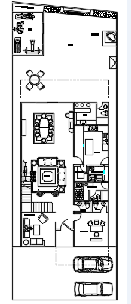 12x34m house plan with lift CAD drawing is given in this file - Cadbull