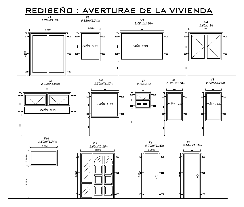 12x9m House Building Window And Door Plans Are Given - Cadbull