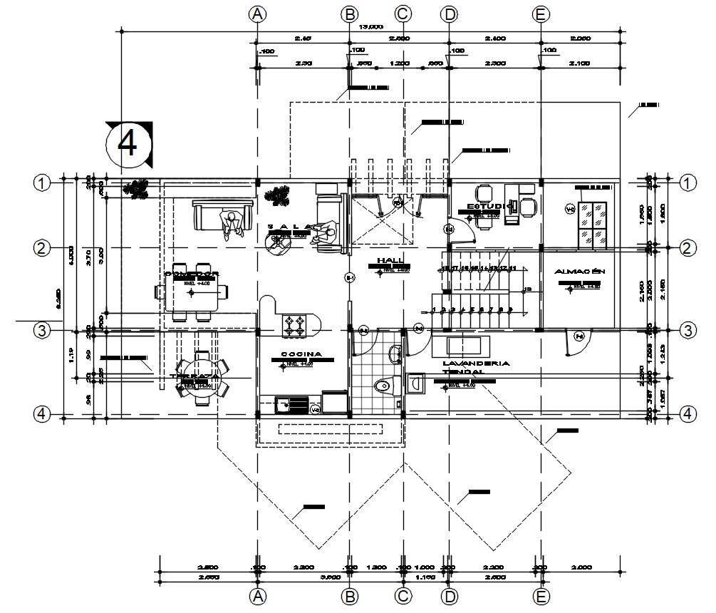 13X6 Meter AutoCAD House Ground Floor Plan Drawing Download DWG File ...