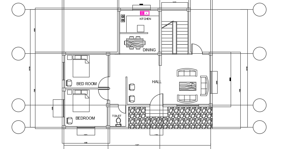 13x10m Architecture Ground Floor House Plan 2d Autocad Drawing Is Given In This File Cadbull