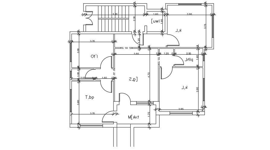 13x11 Meter 4 BHK Residential Plan CAD File - Cadbull