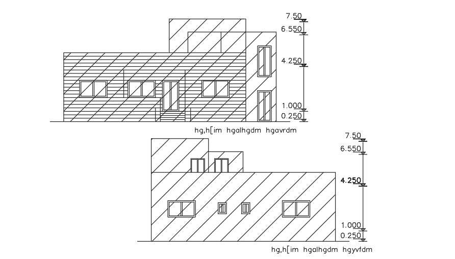 13x13m house building elevation view is given in this file - Cadbull