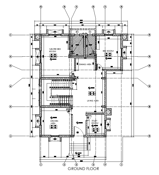 13x15m residential house plan is given in this AutoCAD model. Download ...