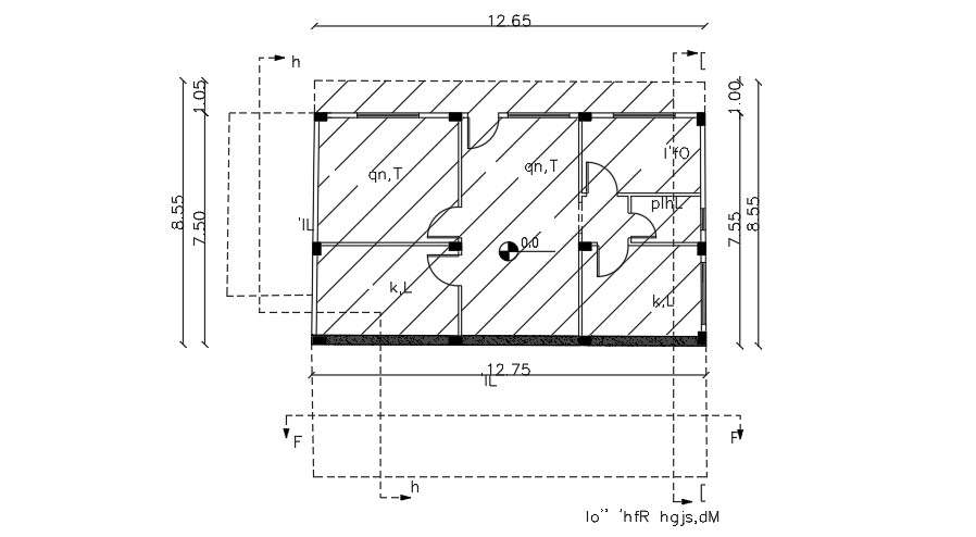 13x8m Ground Floor House Plan Autocad Drawing Cadbull