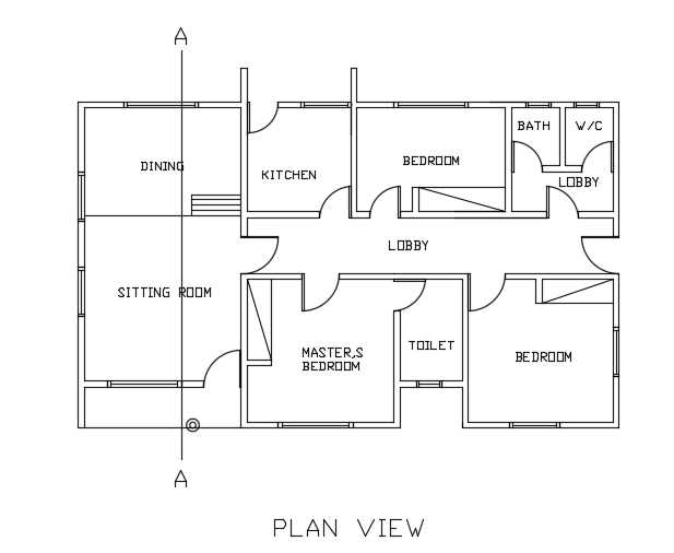 13x8m home design cad drawing is given in this file - Cadbull