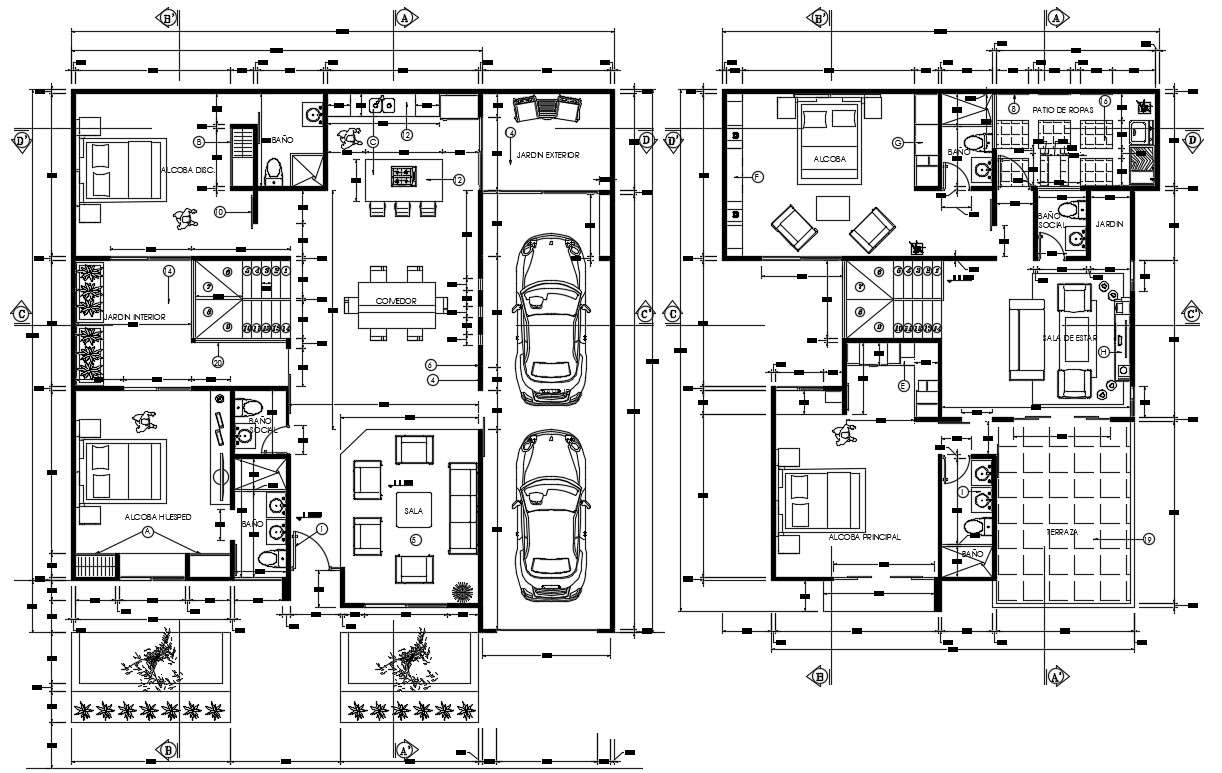 14X17 Meter House Ground Floor And First Floor Plan