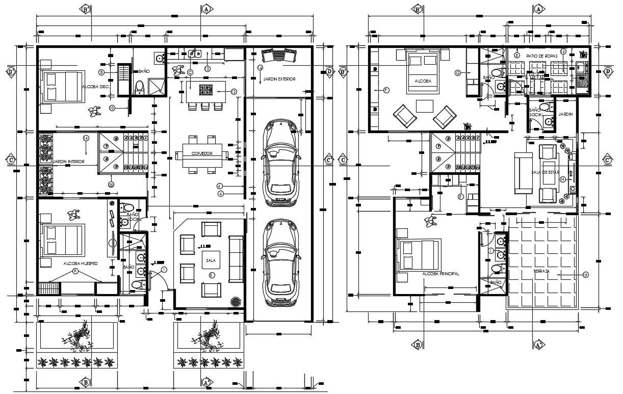 14X17 Meter House Ground Floor And First Floor Plan