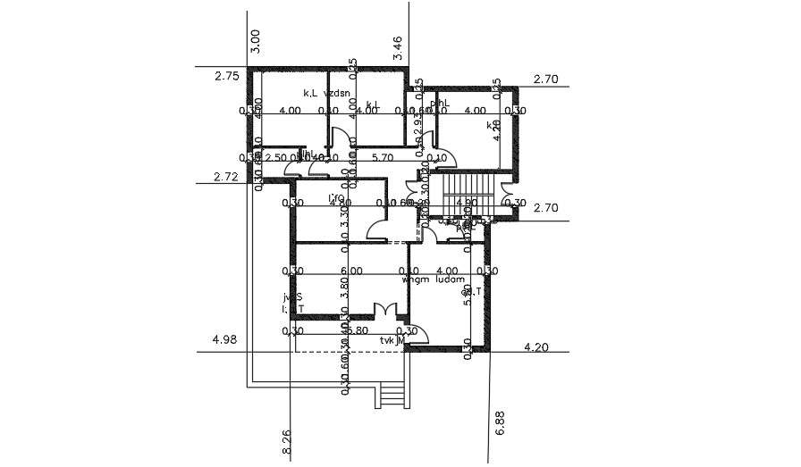 14x15 Meter 3 BHK House Plan AutoCAD File - Cadbull