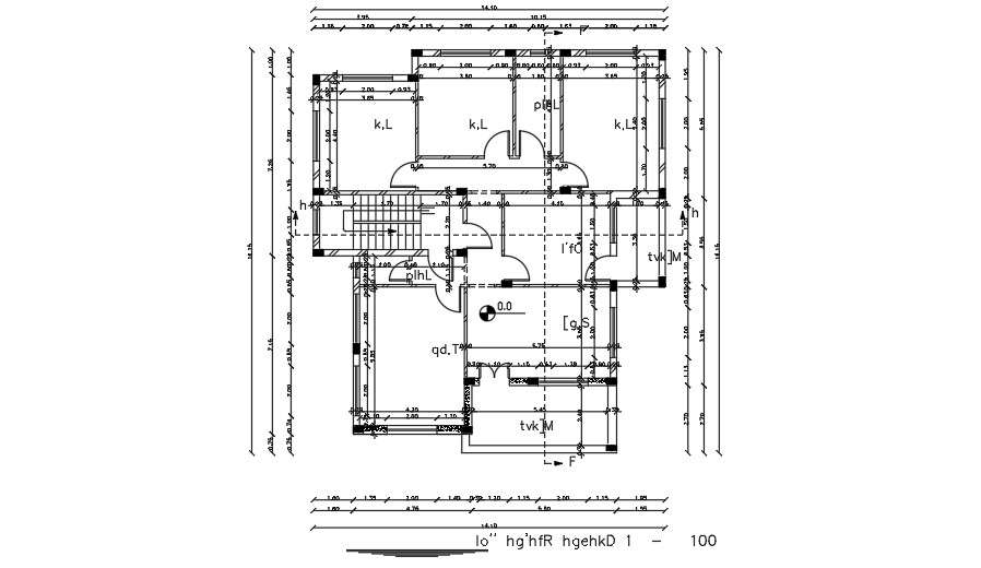 14x16m second floor house plan - Cadbull