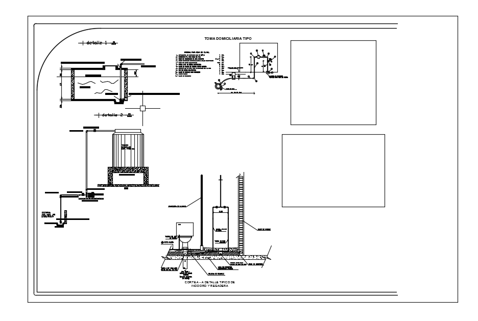 14x18m house building cistern and pipeline cad drawing is given in this ...