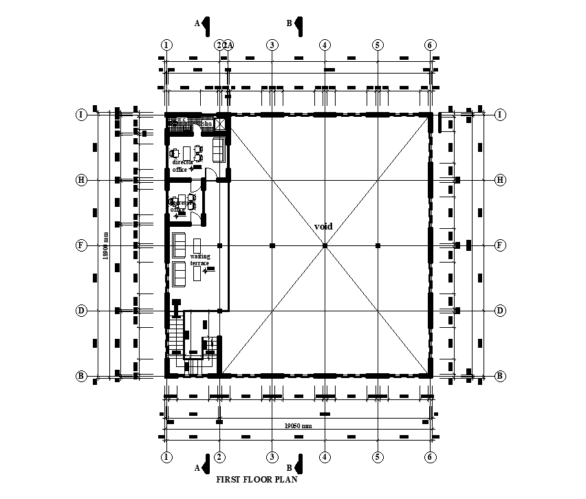 14x19m first floor work shop plan is given in this Autocad drawing file ...