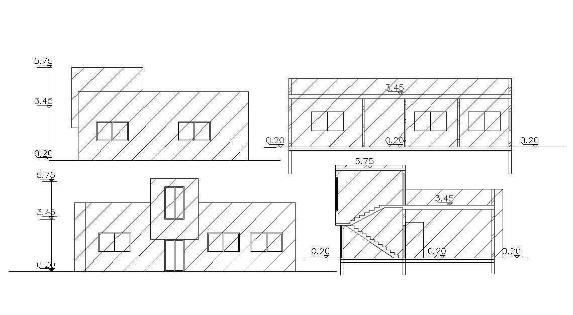 1500 Square Feet House Building Design DWG File - Cadbull